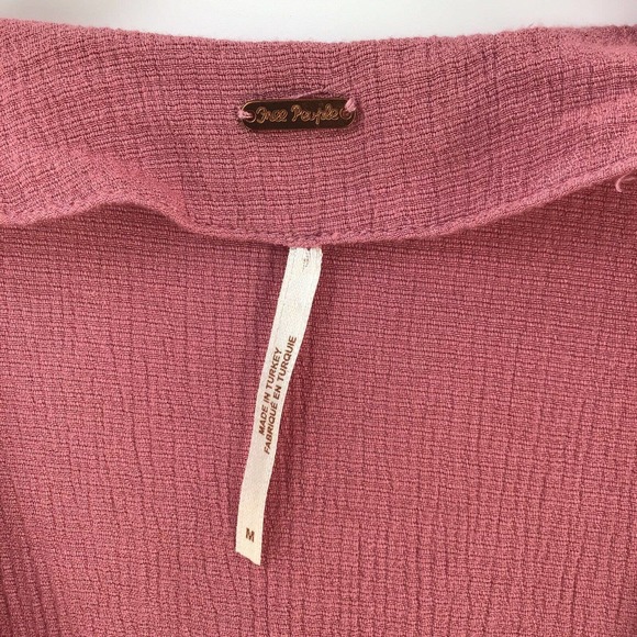 Free People Womens Peasant Top Mauve Pink Size M Cropped Boho - Picture 6 of 16